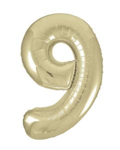 34" NEW Gold Number 9 Foil Balloon Unique