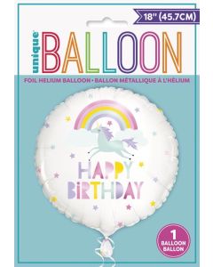 18" PKG RNBW/UNCRN BDAY FL - 53847/U