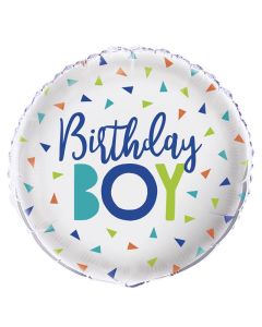 18" RAINBOW CONFETTI BIRTHDAY BOY FOIL - 54019/1
