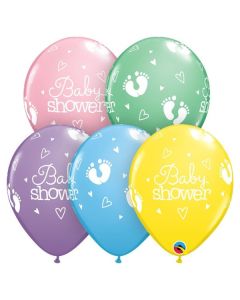 11" Pastel Baby Shower Latex Balloons Pk25 Qualatex