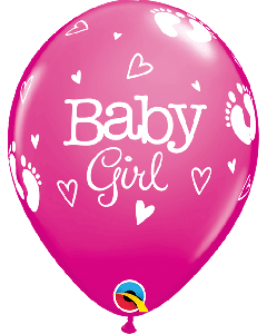 11" Wild Berry Baby Girl Latex 25pk Qualatex