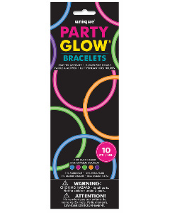 8" Assorted Glow Bracelets 10Pk