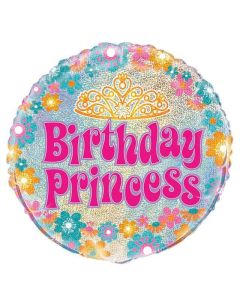 18" Pink Birthday Princess Round Foil Unique