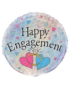 18" PACKAGED HAPPY ENGAGEMENT PRISMATIC BALLOON - 55521/1