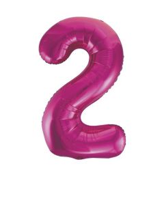 34" PACKAGED PINK GLITZ FOIL BALLOON NUMBER 2 - 55732/1