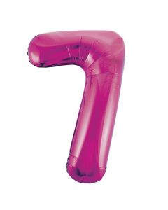 34" PACKAGED PINK GLITZ FOIL BALLOON NUMBER 7 - 55737/1