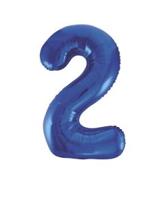34" PACKAGED BLUE GLITZ FOIL BALLOON NUMBER 2 - 55742/1