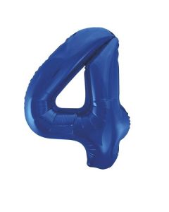 34" Blue Number 4 Foil Balloon Unique