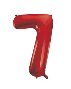 34" PACKAGED RED FOIL BALLOON NUMBER 7 - 55857/1