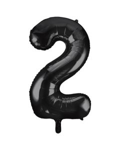 34" PACKAGED BLACK FOIL BALLOON NUMBER 2 - 55862/1