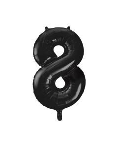 34" PACKAGED BLACK FOIL BALLOON NUMBER 8 - 55868/1