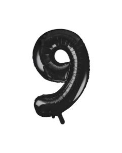 34" PACKAGED BLACK FOIL BALLOON NUMBER 9 - 55869/1