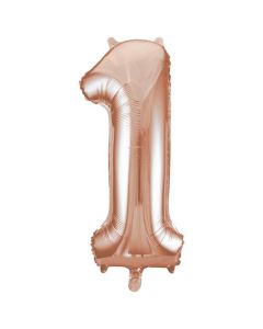 34" PACKAGED ROSE GOLD FOIL BALLOON NUMBER 1 - 55871/1
