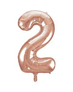 34" PACKAGED ROSE GOLD FOIL BALLOON NUMBER 2 - 55872/1