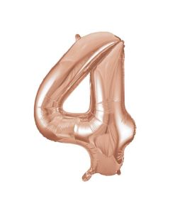 34" PACKAGED ROSE GOLD FOIL BALLOON NUMBER 4 - 55874/1