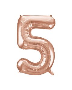 34" PACKAGED ROSE GOLD FOIL BALLOON NUMBER 5 - 55875/1