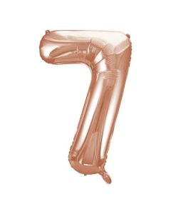 34" PACKAGED ROSE GOLD FOIL BALLOON NUMBER 7 - 55877/1