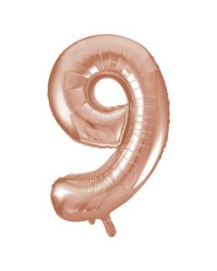 34" Rose Gold Number 9 Foil Balloon Unique
