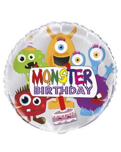 18" Monster Birthday Round Foil Unique