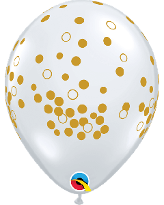 11" Diamond Clear Confetti Dots Latex 25pk Qualatex
