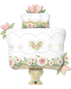 41" Pink & Green Wedding Cake SuperShape Foil Qualatex
