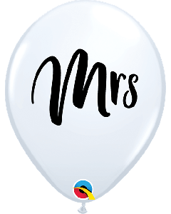 11" White Mrs Latex 25pk Qualatex