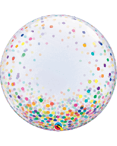 22" Deco Rainbow Confetti Dots Bubble Qualatex