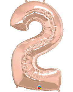 34" Rose Gold Number 2 Foil Balloon Qualatex