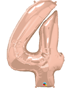 34" Rose Gold Number 4 Foil Balloon Qualatex