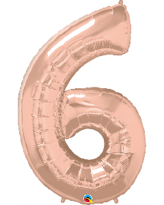 34" Rose Gold Number 6 Foil Balloon Qualatex