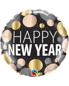18" Rnd New Year Metallic Dots