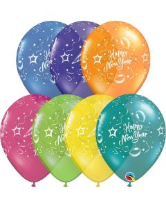 11" Round Fantasy Assorted 25ct New Year Party Qualatex