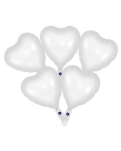 9" Matte White Heart Packaged 5pcs Oaktree