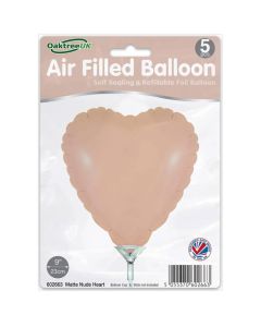 Oaktree 9" Matte Nude Heart Packaged x 5pcs - 602663