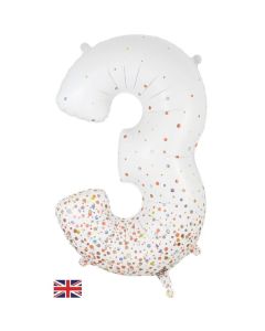 Oaktree 34" Number 3 Sparkling Fizz Holographic Rose Gold - 606838