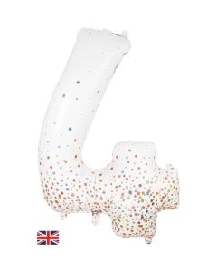 34" Number 4 Holographic Rose Gold Foil Balloon Oaktree