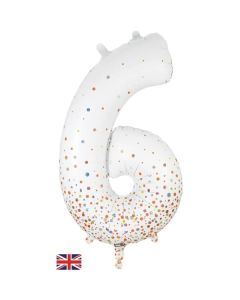 Oaktree 34" Number 6 Sparkling Fizz Holographic Rose Gold - 606869