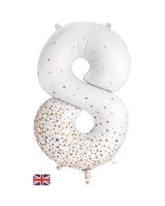 Oaktree 34" Number 8 Sparkling Fizz Holographic Rose Gold - 606883