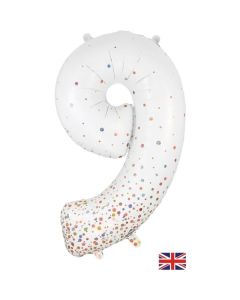 34" Number 9 Holographic Rose Gold Foil Balloon Oaktree