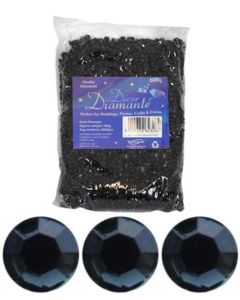 6mm Diamante Hearts Decoration Black