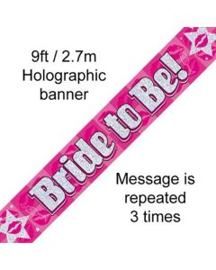 Hen Party 9' Bride to Be Holographic Banner