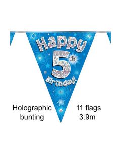  BUNTING 5TH BDAY BLUE HOLO 11 FLAGS 3.9M - 631083/1