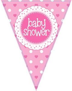 Pink Baby Shower 3.9m 11 Flag Bunting Oaktree