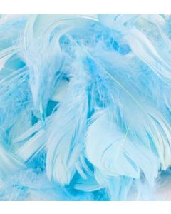 Light Blue Mixed Sized Feathers 50g Eleganza