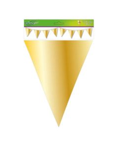 Metallic Gold Bunting 20 Flags Oaktree