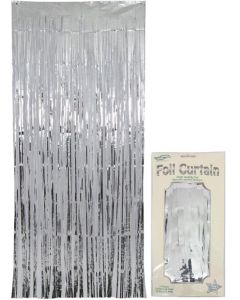 Foil Door Curtain Metallic Silver OakTree