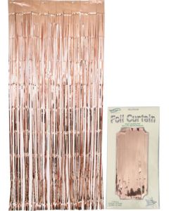 Foil Door Curtain Metallic Rose Gold OakTree