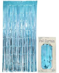 Oaktree Foil Door Curtain Metallic Lt. Blue