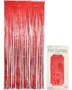 Foil Door Curtain Metallic Red OakTree