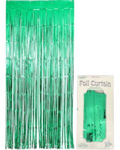 Foil Door Curtain Metallic Green OakTree